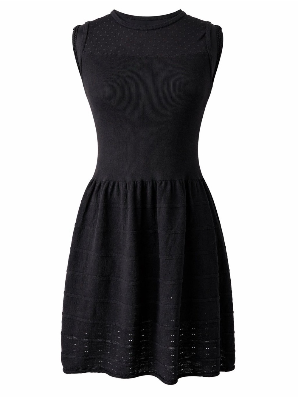 Classic Little Black Sleeveless Knit Fit-and-Flare Light Weight & Soft Dress